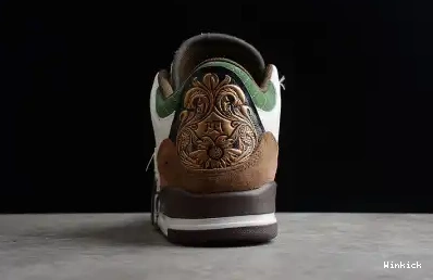 Dark White Brown Jordan Retro 3 Green Air SE Shoes 398614-500 0426